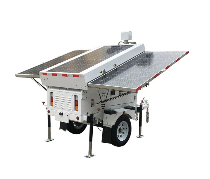 CCTV trailer with 3 solar panels