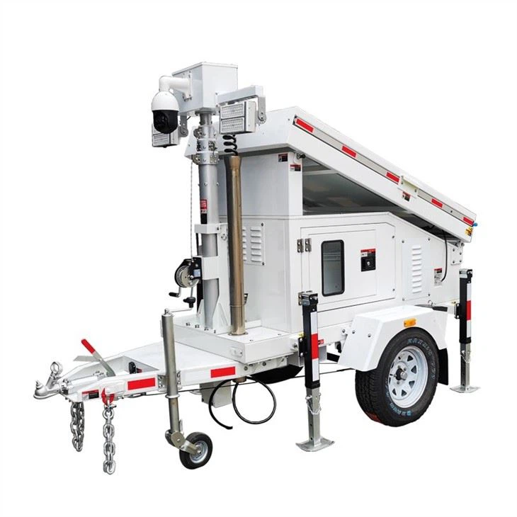 Mobiele multifunctionele solar light CCTV toren trailer