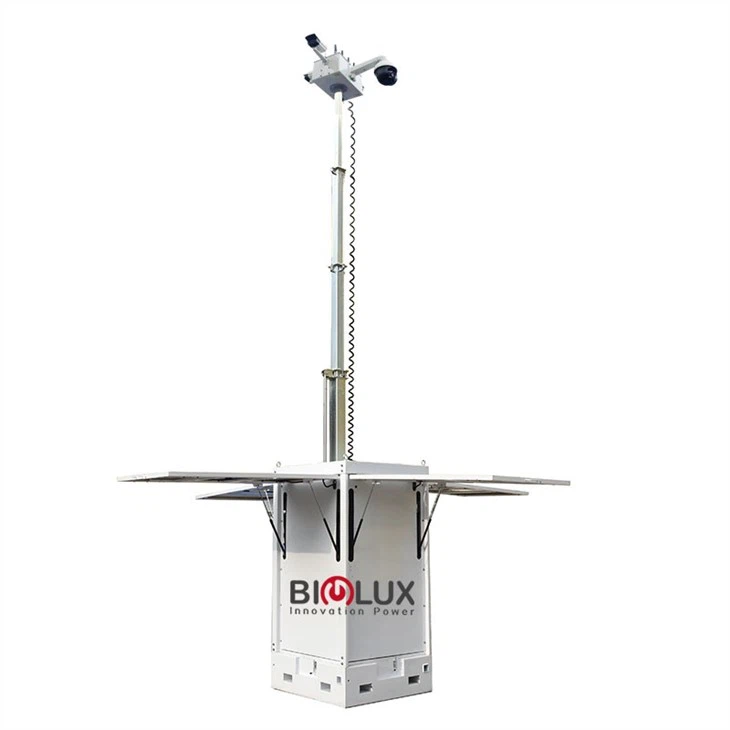 Cube Solar Cctv Tower For Supermarket