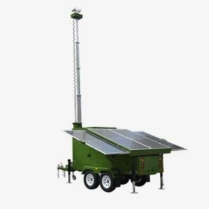 Zonne-energie militaire CCTV Toren Bewakingscamera Trailer