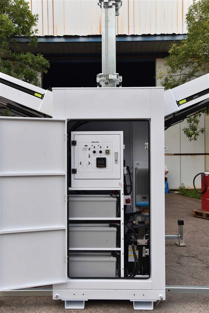 Cuboid Solar Light Tower For Mining Work Site